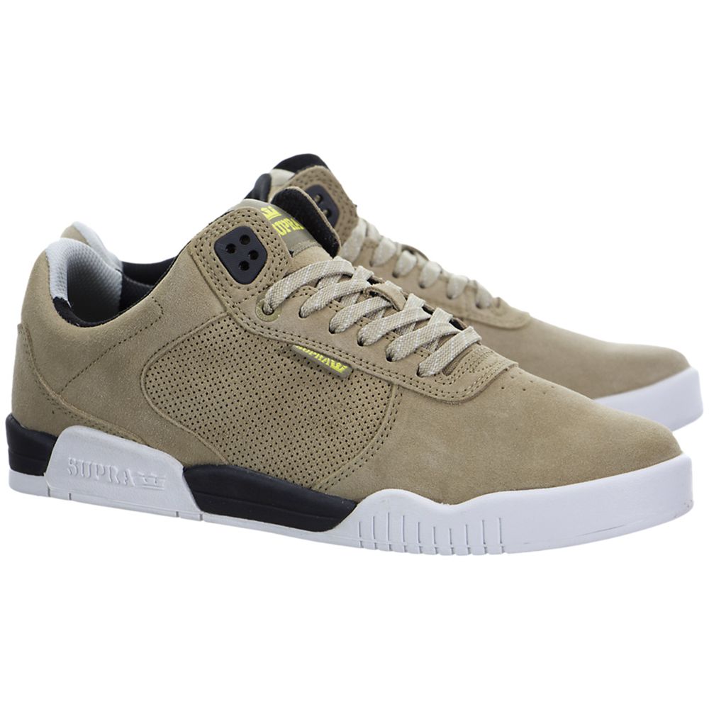 Baskets Basses Supra Ellington Kaki Khaki/Black-White Homme | ZNO-67611134